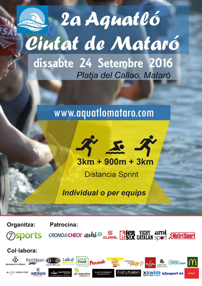 AquatloMataro's tweet photo. ¡Mañana es el día!
¡ultimas inscripciones!
https://t.co/Llvkabi0Jc
#AquatlóMataró https://t.co/qKg0JeC0h3