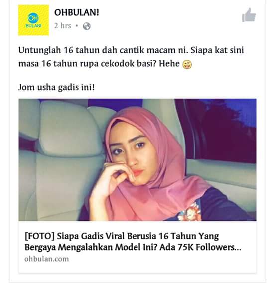 Image result for budak 16 tahun dah cantik