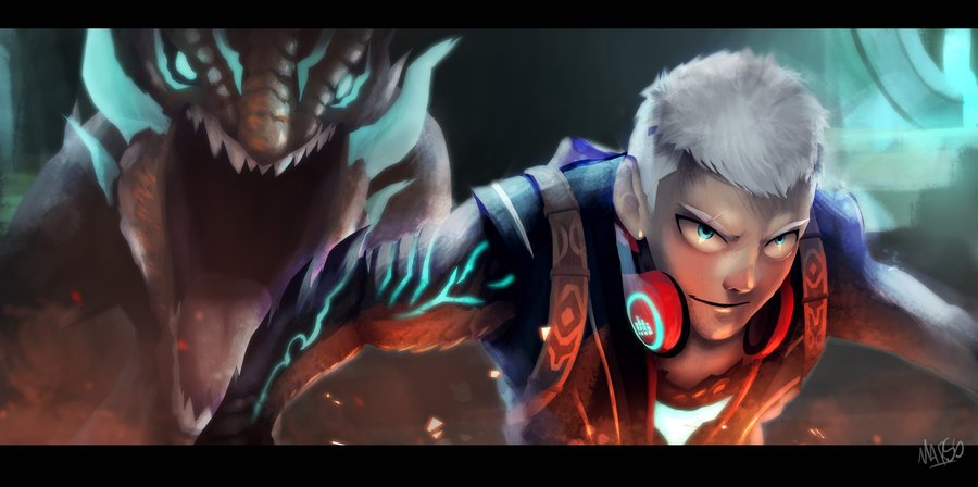 ArtofMarss brings us this cool, stylized take on Drew and Thuban from #Scalebound! (artofmarss.deviantart.com)