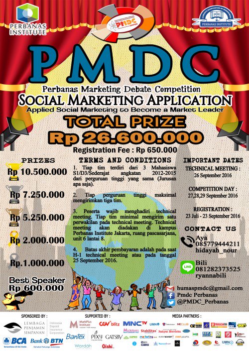 Lets Regist at Perbanas Marketing Debate Competition 27-29/09/16 @ Aud. unit 3 Perbanas Institute. CP 085779444211