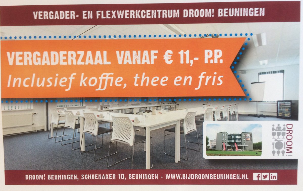 Onze nieuwe advertentie voor d komende <a href="/IN2MaasWaal/">IN2 Maas & Waal</a>. Wie wordt hier nu niet enthousiasts over? #vergaderlocatie #flexwerkplek #nijmegen #mvo