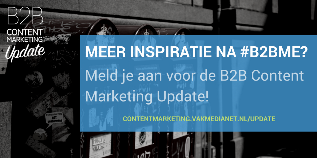 vakmedianet's tweet photo. Meer inspiratie na #B2BME? Elke twee weken nieuwe inzichten in je mailbox via de B2B Content Marketing Update. https://t.co/M0BkFOheMB https://t.co/u388ZbJFls
