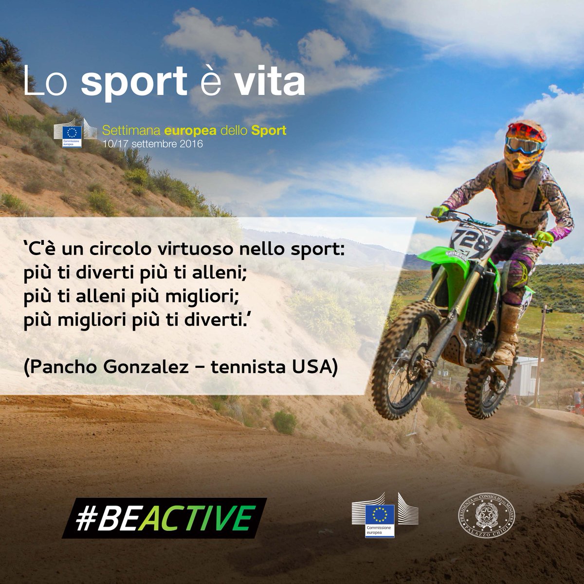 SportGoverno's tweet photo. #settimanaeuropeadellosport #EWoS2016 #BeActive https://t.co/0Kacv6GMPo