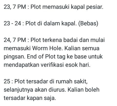 SeashoreIsland's tweet photo. [INFO] #LeadPlot akan dilakukan malam ini. Jadwalnya sebagai berikut. https://t.co/bUWQMHnkPm