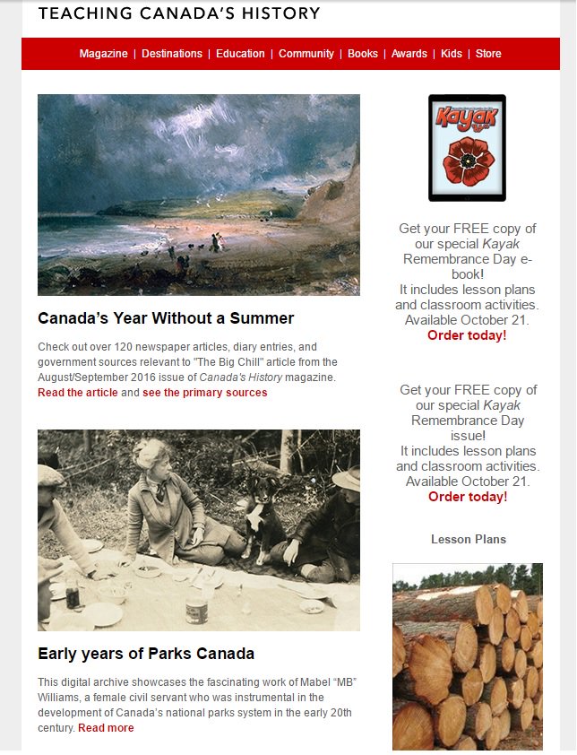 alanmaceachern's tweet photo. I'll admit it: Proud to see @CanadasHistory promoting 2 of my #envhist digital projects. https://t.co/3vV3yO7A9P https://t.co/4MoSoql5oo