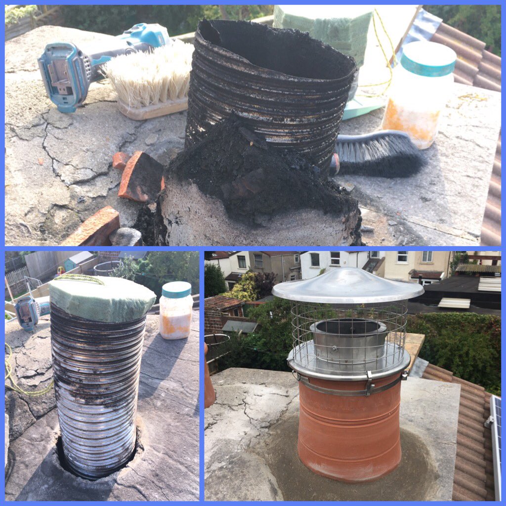 Shoddy installation remedied. Our last bit of repair work for the year. Book your sweep now if you want a pre Xmas visit.