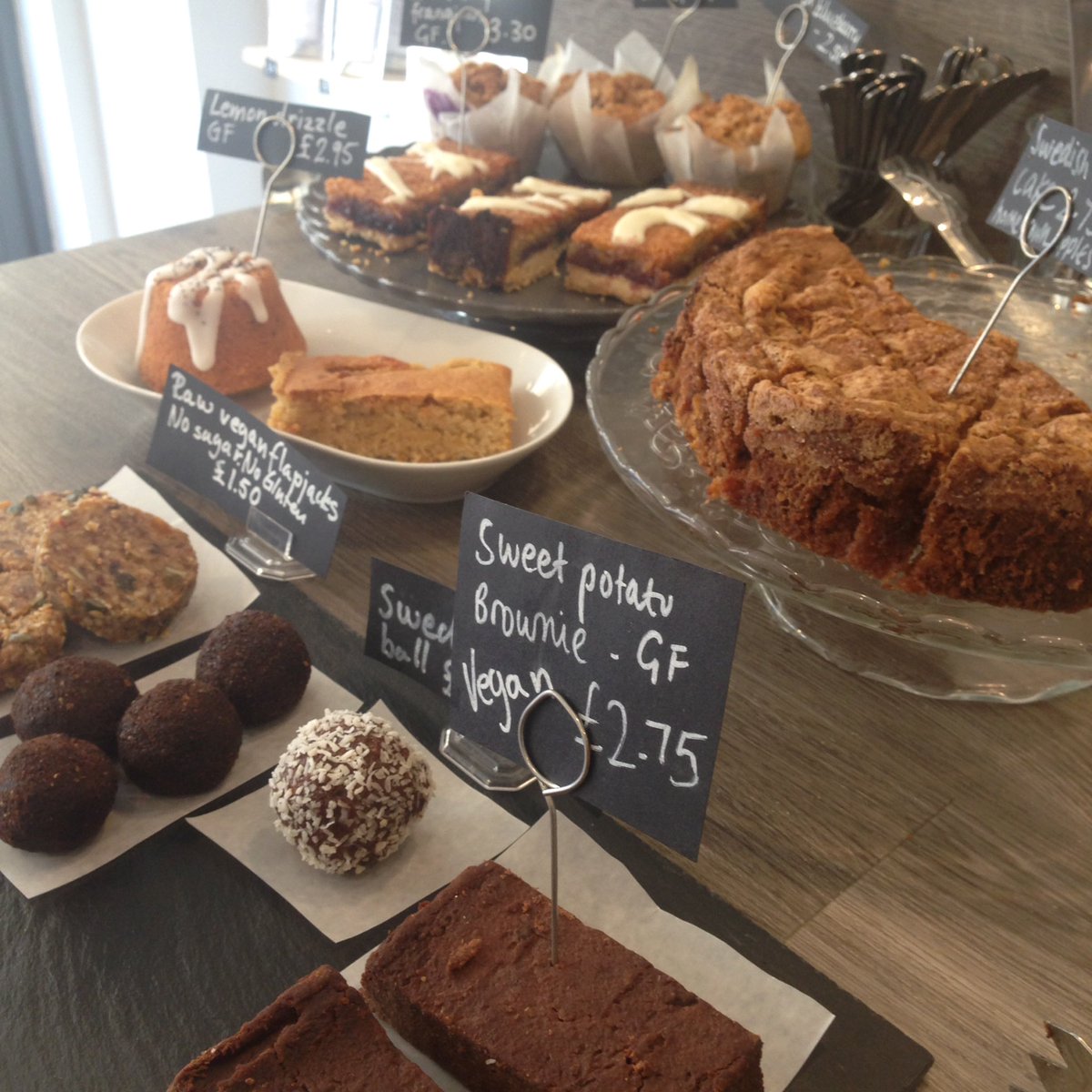 We've a fantastic line up with cakes. Spoil yourself #becauseimworthit #glutenfree #vegan #yummie #swedishchocolateballs #specialitycoffee