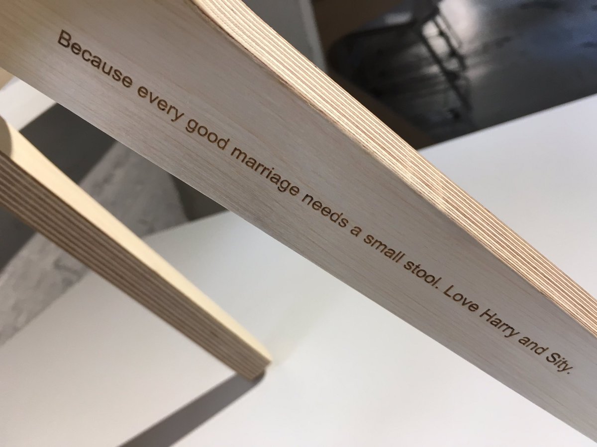 harry_keen18's tweet photo. Congrats Ed and Charlotte! Every good marriage needs a small @open_desk stool. @sitypop https://t.co/bJNxalvyUV
