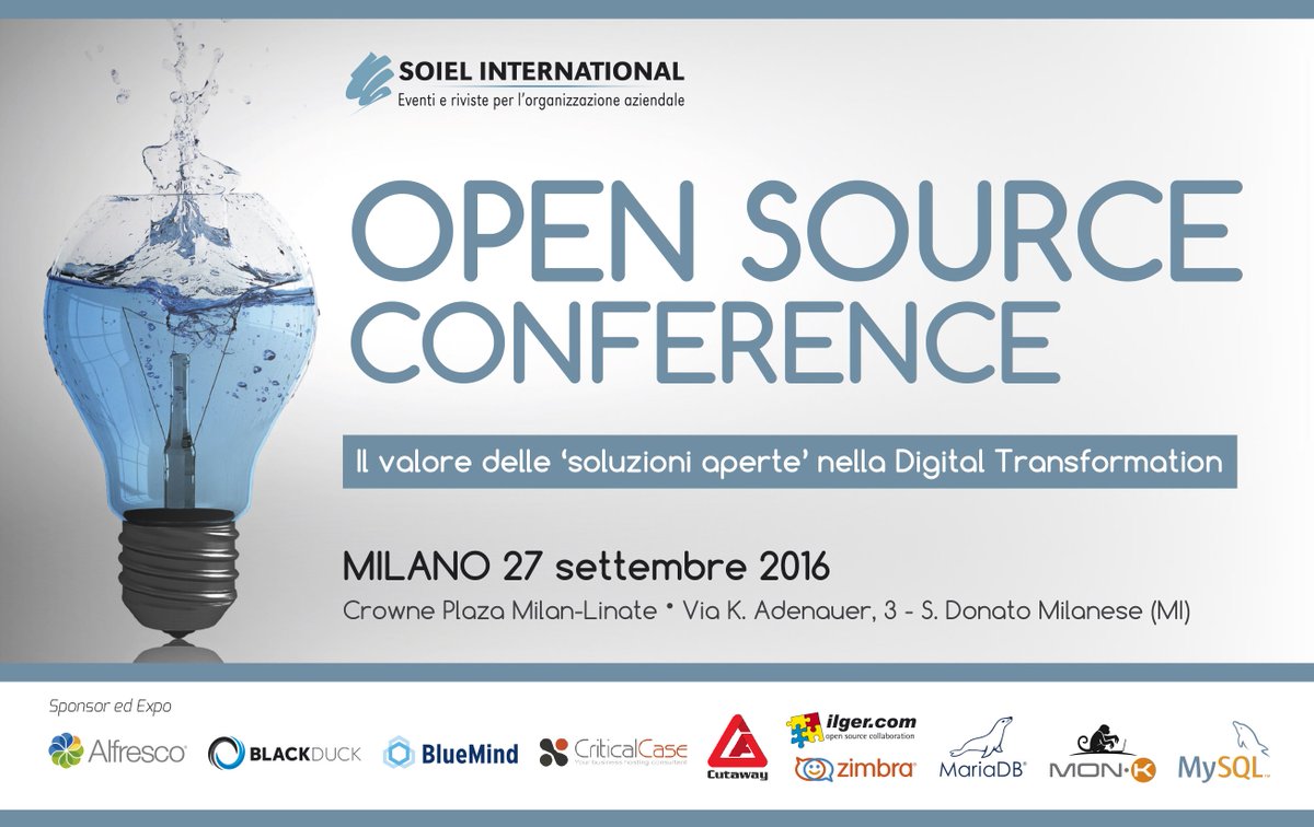 soiel_it's tweet photo. #OpenSourceMilano16 Ti aspettiamo MARTEDI' 27 SETTEMBRE per la nuova edizione milanese, NON MANCARE! https://t.co/C2M7XoVi57 https://t.co/xN0vIhU5N7