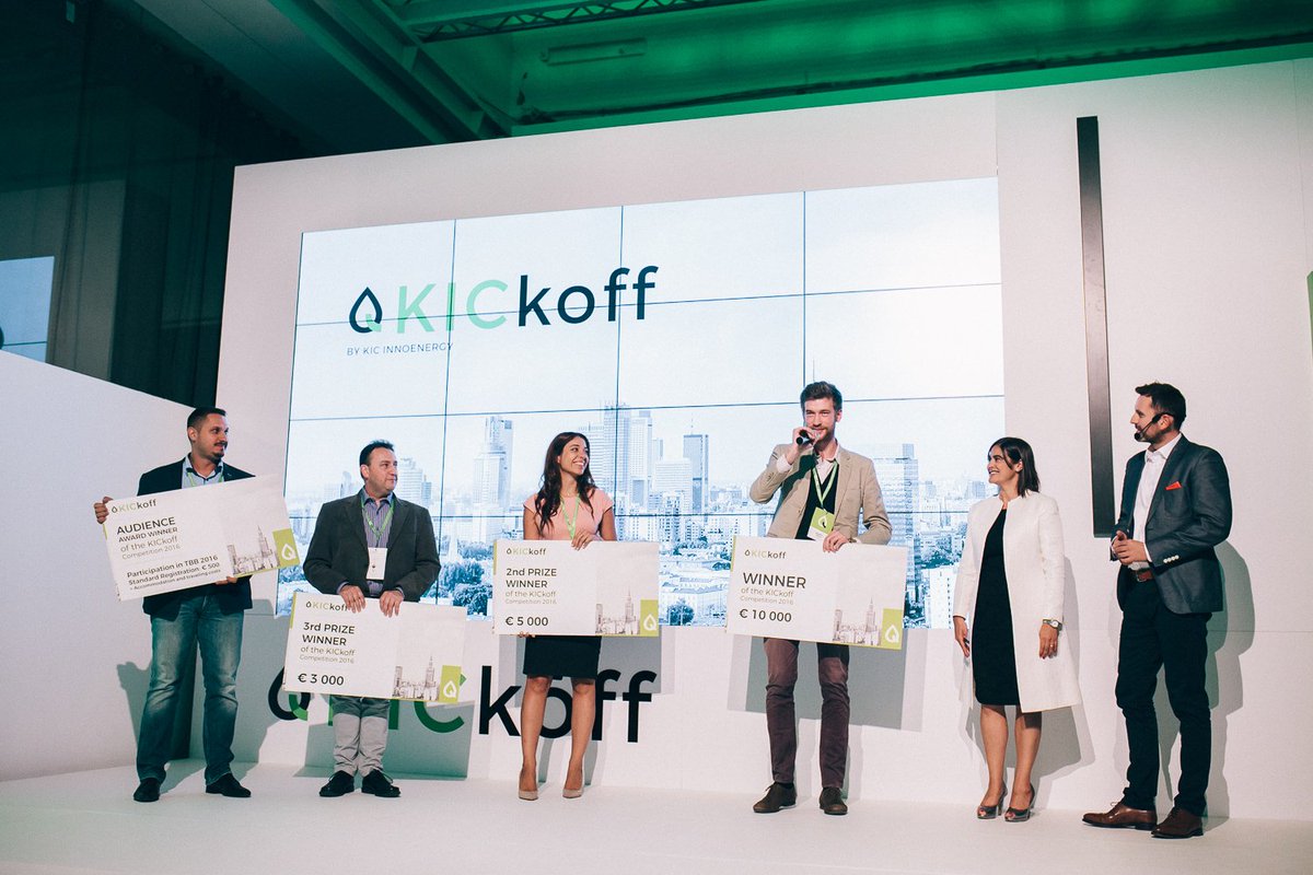 ParisRallis's tweet photo. Meet the winners of the #KICkoff Competition-1st: #PolarSol (EE)2nd: #PleioneEnergy (GR)3rd: #GreenerGizer (HUN)&Audience Award: #Bin-e (PL) https://t.co/o9leFUOIsL