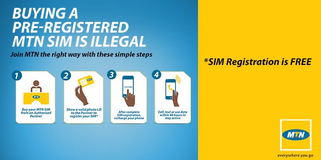 MTNNG's tweet photo. Avoid buying pre-registered sims,they are illegal
Buy and register your MTN sim from only authorized MTN outlets nationwide. https://t.co/bfwJpkxWxz