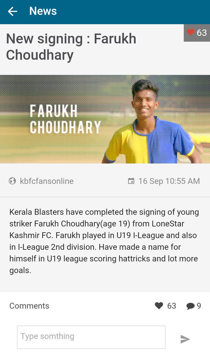 kbfcfansonline's tweet photo. Welcome @choudharyfar8 
#HeroISL
#KeralaBlasters
Get all #news &amp; #rumors
#KBFC fans #football #app
https://t.co/jz0at4vk01 https://t.co/FtG4TNVOHt