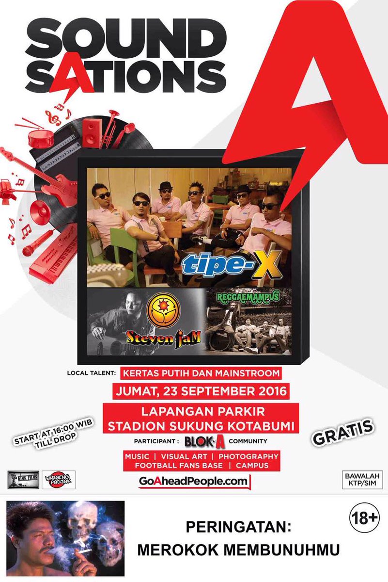 TipexBand's tweet photo. Hari ini Jumat, 23 September 2016 di Lap. Parkir Std. Sukung Kota Bumi, Lampung! Kami perform jam 8 malam! Mari merapat! https://t.co/doe7AIHoar
