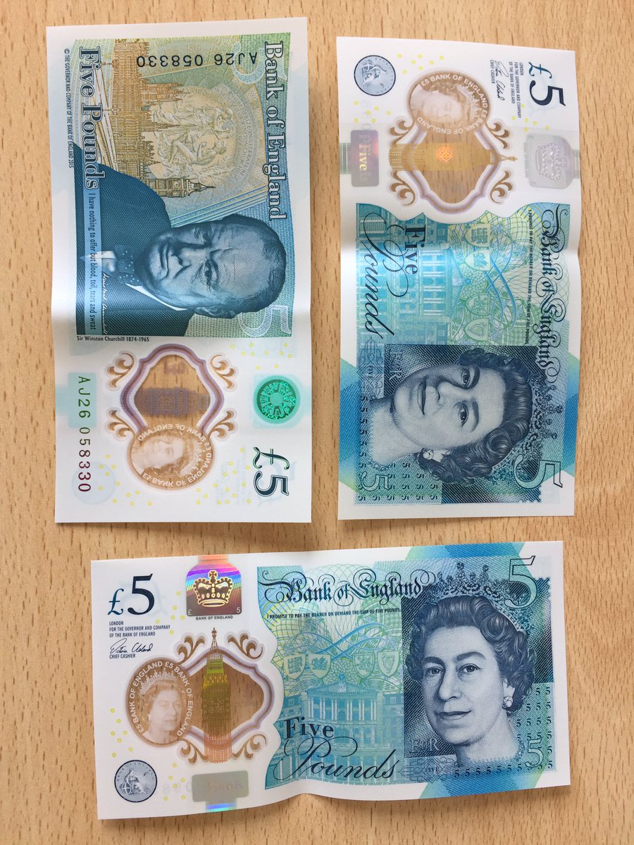 sort_of_dan's tweet image. New see through plastic money! #fiver #fivepoundnote #£5