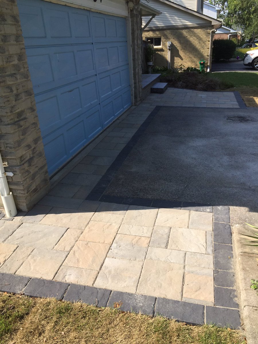 GoRedbeard's tweet image. Front, side walkway &amp;amp; rear patio using @techobloc #blu60 in #ChamplainGrey