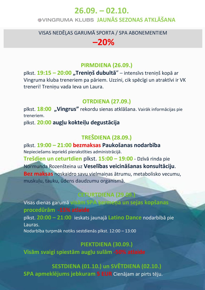 Nākamā nedēļa solās būt interesanta un pārsteigumiem bagāta! Būs atlaides, konkurss, balvas un daudzas citas aktivitātes! #vingrumaklubs