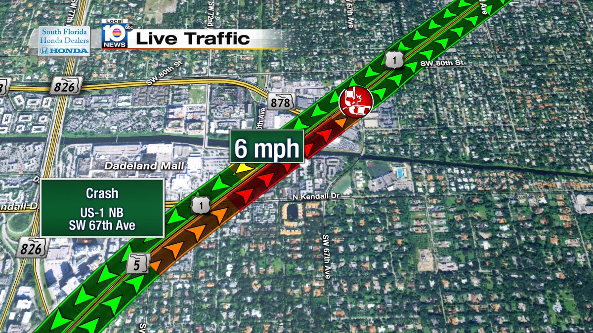Crash on US-1 NB at SW 67th Ave #traffic https://t.co/e0hRUVf0qb