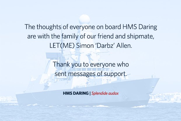 We fell silent over the past few days as a mark of respect for the loss of one of our shipmates. Thank you for your support.