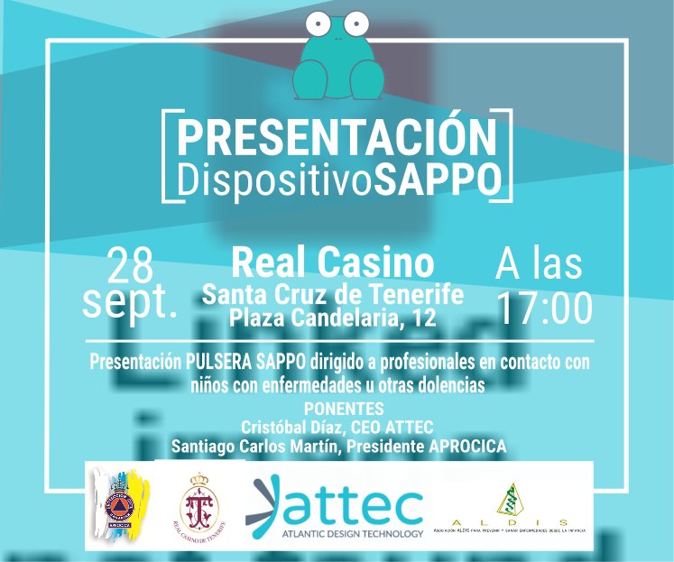 ATTECsl's tweet photo. Presentación de dispositivos @SAPPONFC en el Real Casino de Tenerife, a las 17:00 para colectivos vulnerables en caso de emergencias #ATTEC https://t.co/wZkaUMZ7x4