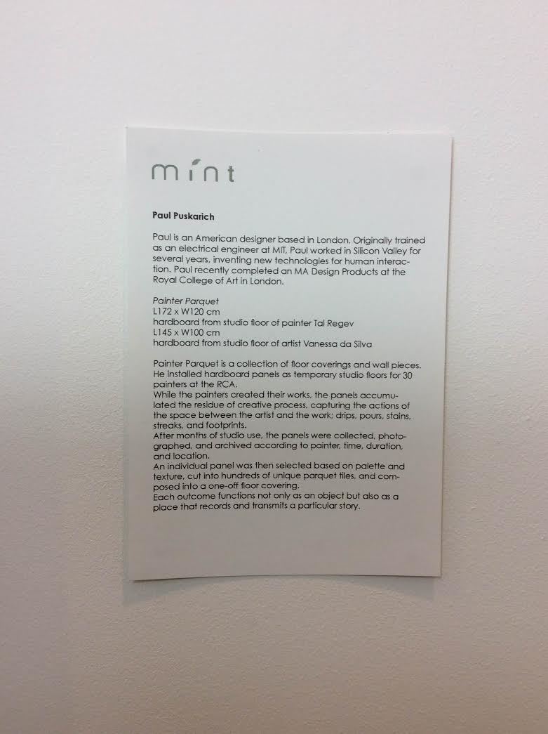 EvanJDesign1's tweet image. And now  some highlights from #Mintgallery... great project by #PaulPuskarich, featuring parquet tiles splattered with paint from 40 artists