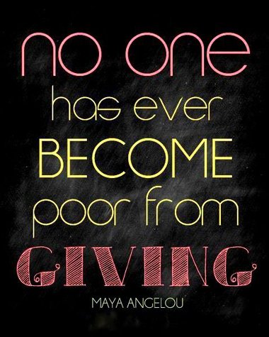 PeiferRealty's tweet photo. No one has ever become poor by giving - Maya Angelou #FridayFeeling #quote https://t.co/hDN1930Oz5