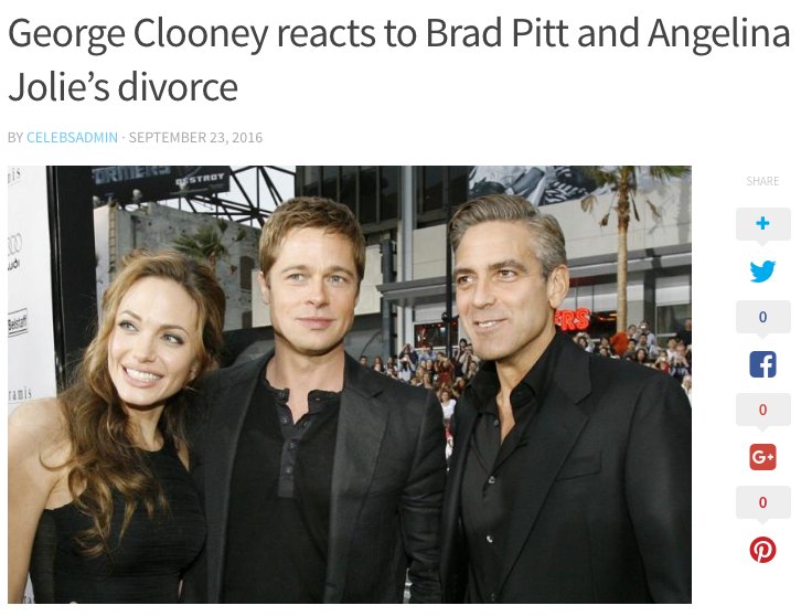 Starsquiz_'s tweet photo. #GeorgeClooney reacts to #Brangelina divorce: https://t.co/prGrA2mTSI #BradPitt #AngelinaJolie #Entertainment #Hollywood #quote #celebrity https://t.co/PbWd2Dx4NF