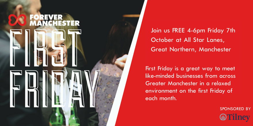 4EVERManchester's tweet photo. We're excited for #FMFirstFriday tonight - at @AllStarLanesMCR and kicking off #Caketober! Come and join us from 4pm 🍻🎳🍰 #networking https://t.co/Ntb9tgq7Gx