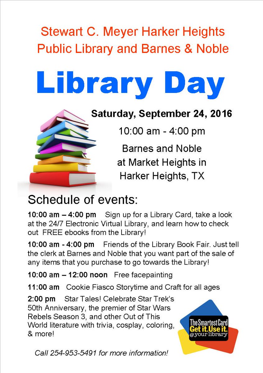 HarkerHeightsTX's tweet image. #StewartCMeyerHHPL #HarkerHeightsTX #librarycardmonth
