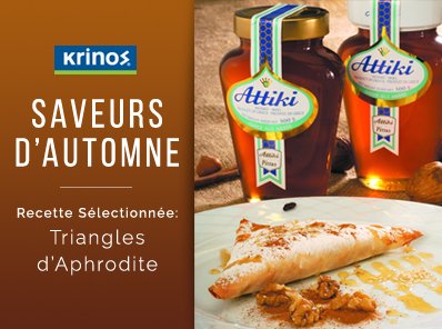 Noix et miel — le goût parfait pour la saison des récoltes
Consultez la recette de « Triangles d’Aphrodite » à krinos.ca