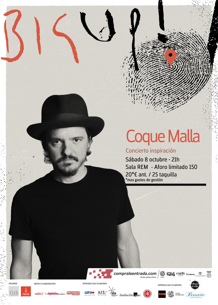 ACTUALIZACION: Novedades del IV Congreso @BigUpMurcia, que se ha presentando esta mañana elbackstagemag.com/big-up-2016-co… entre ellas, <a href="/Coque_Malla/">Coque Malla</a>