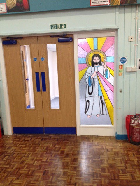 Wonderful new stained glass window to recognise the Year of Mercy.