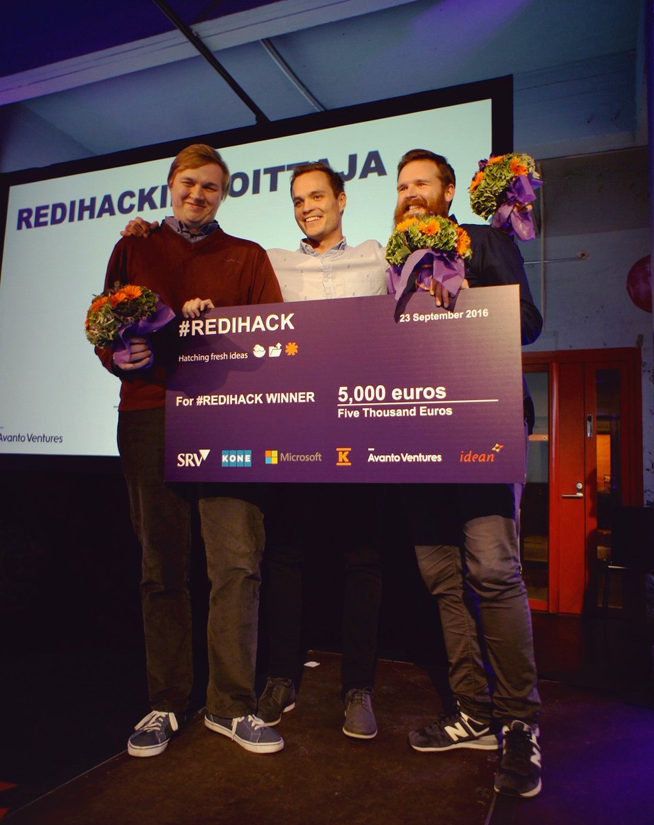avantoventures's tweet photo. Congrats @GetJennyAI for winning #REDIHACK! Hats off to @lunchieapp and Vint for making it to the top 3. Feeling good! @SRVYhtiot https://t.co/HVWHNOIKoo