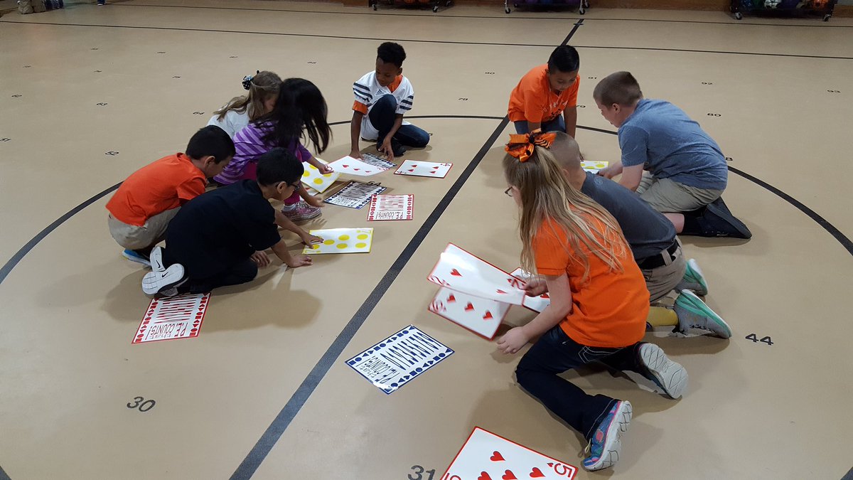 sjbland74's tweet photo. What?!? Numbers in PE?!?!? Yes!! It's a little Math Marathon fun yall!! #cisdtigers #PERocks #mathmarathon https://t.co/CKpZZpXxEM