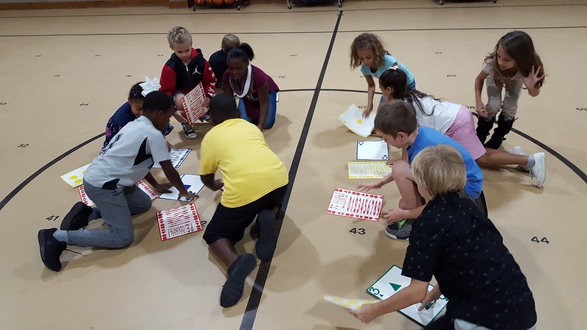 sjbland74's tweet photo. What?!? Numbers in PE?!?!? Yes!! It's a little Math Marathon fun yall!! #cisdtigers #PERocks #mathmarathon https://t.co/CKpZZpXxEM