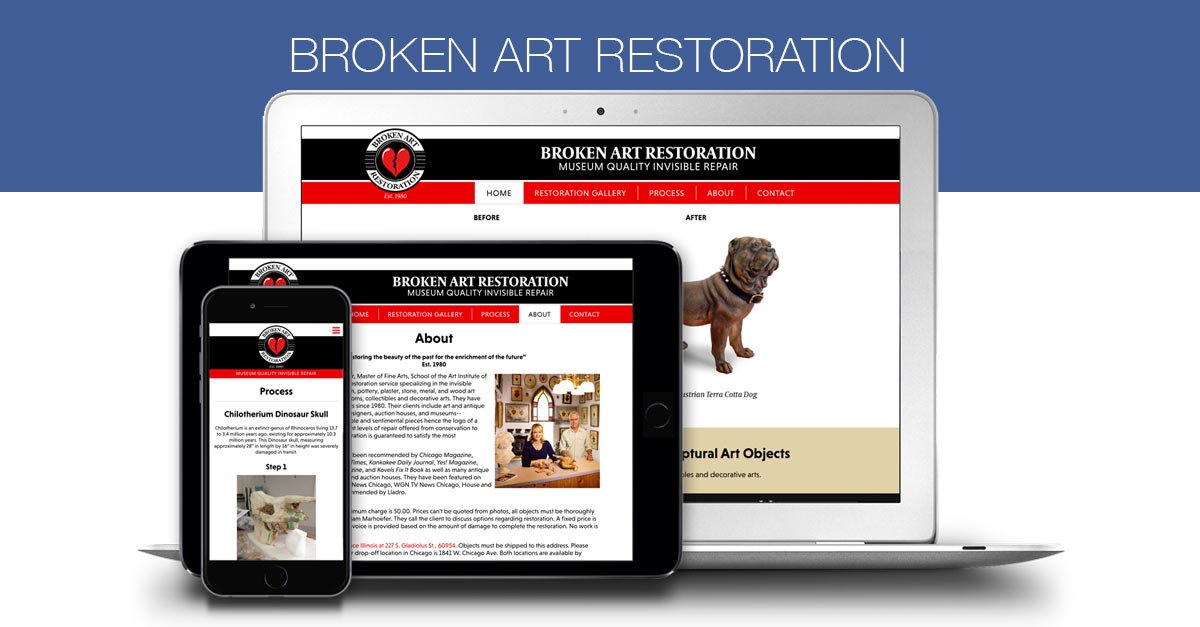 Broken Art Restoration remains at the top of the art restoration industry in Chicago with their new website: snip.ly/nbwgq