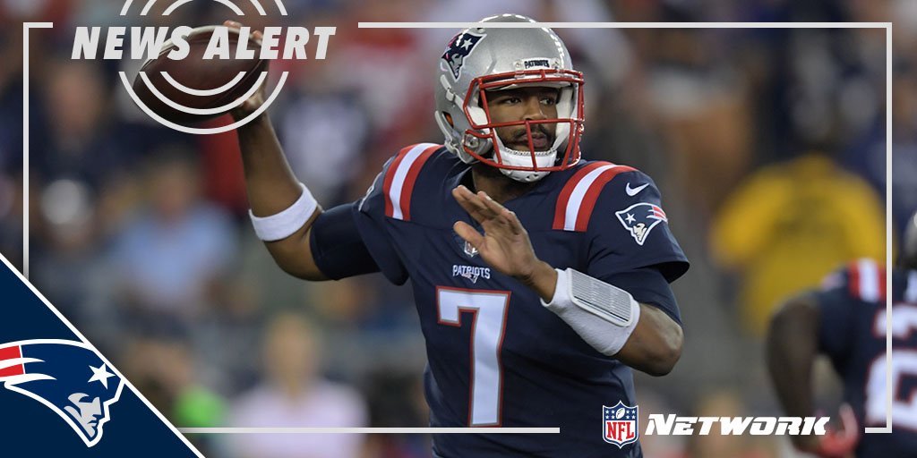nflnetwork's tweet image. NEWS ALERT: Patriots QB Jacoby Brissett suffered a thumb sprain. The team is currently weighing his options. (via @RapSheet)