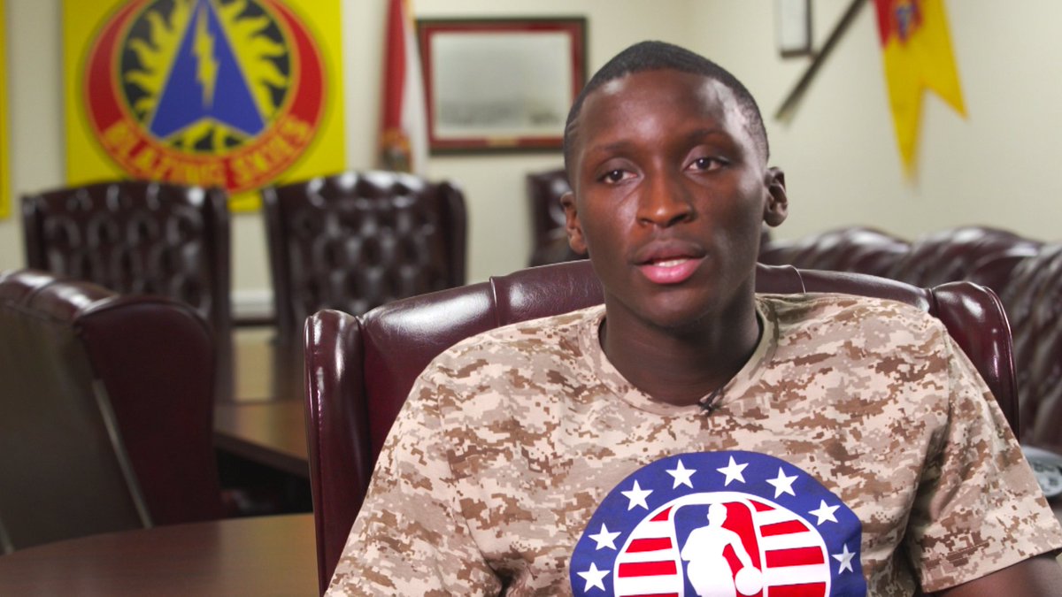 CBSGameChangers's tweet photo. .@NBA star @VicOladipo gives back to his community by preparing packages for needy children w/ Hoops for Troops! TMRW on #GameChangers. https://t.co/cA5h7XsWYc
