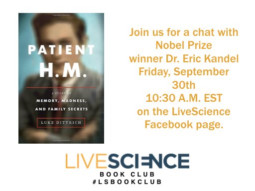LiveScience's tweet photo. Join us for our first #LSBookClub meeting in a Facebook Live discussion Fri. Sept. 30 at 10:30 a.m. ET with… https://t.co/mrJP3ZHlDQ