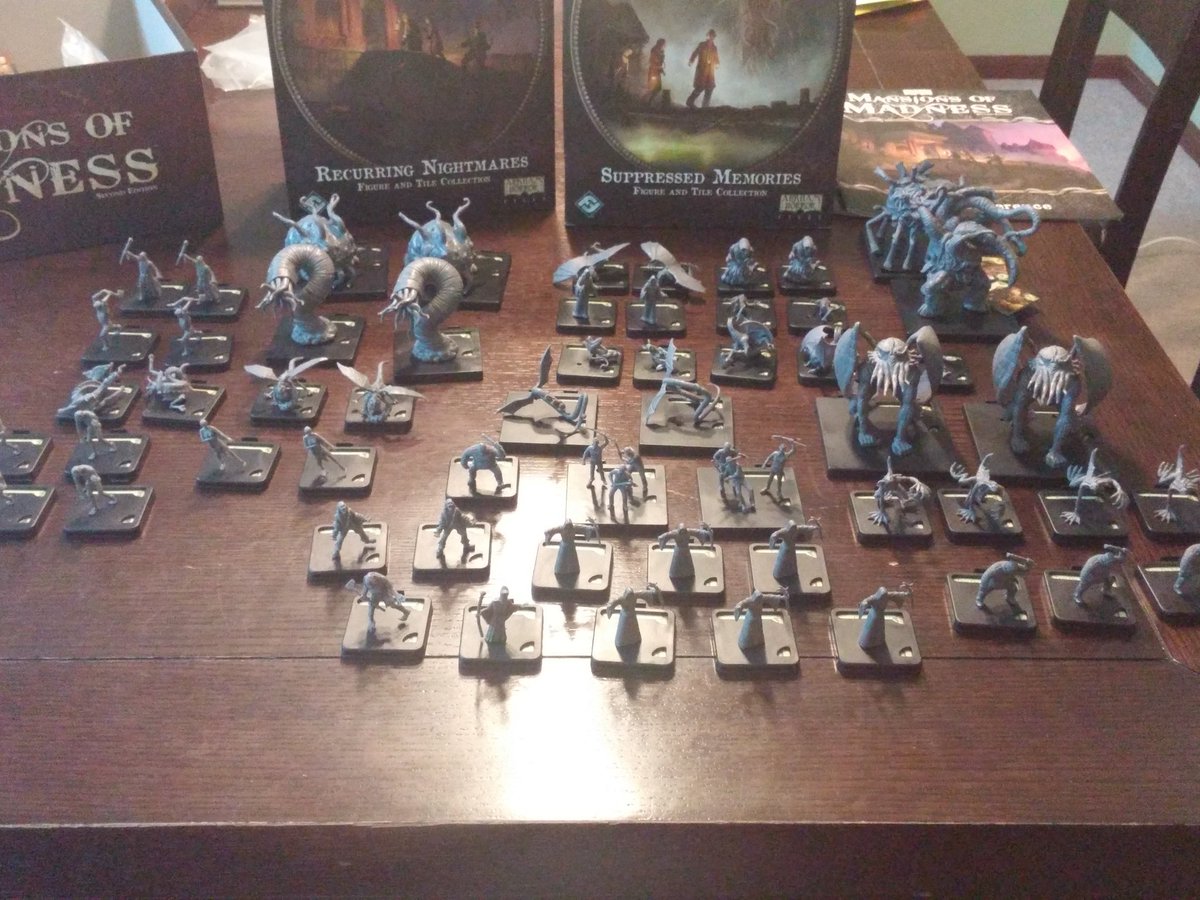 BgCornerSquad's tweet photo. Never owned the first edition. Now I have 57 monsters!! Mwahahaha!!! @BoardgameCorner @TonganJedi #MansionsOfMadness https://t.co/rYdQR5gdl8