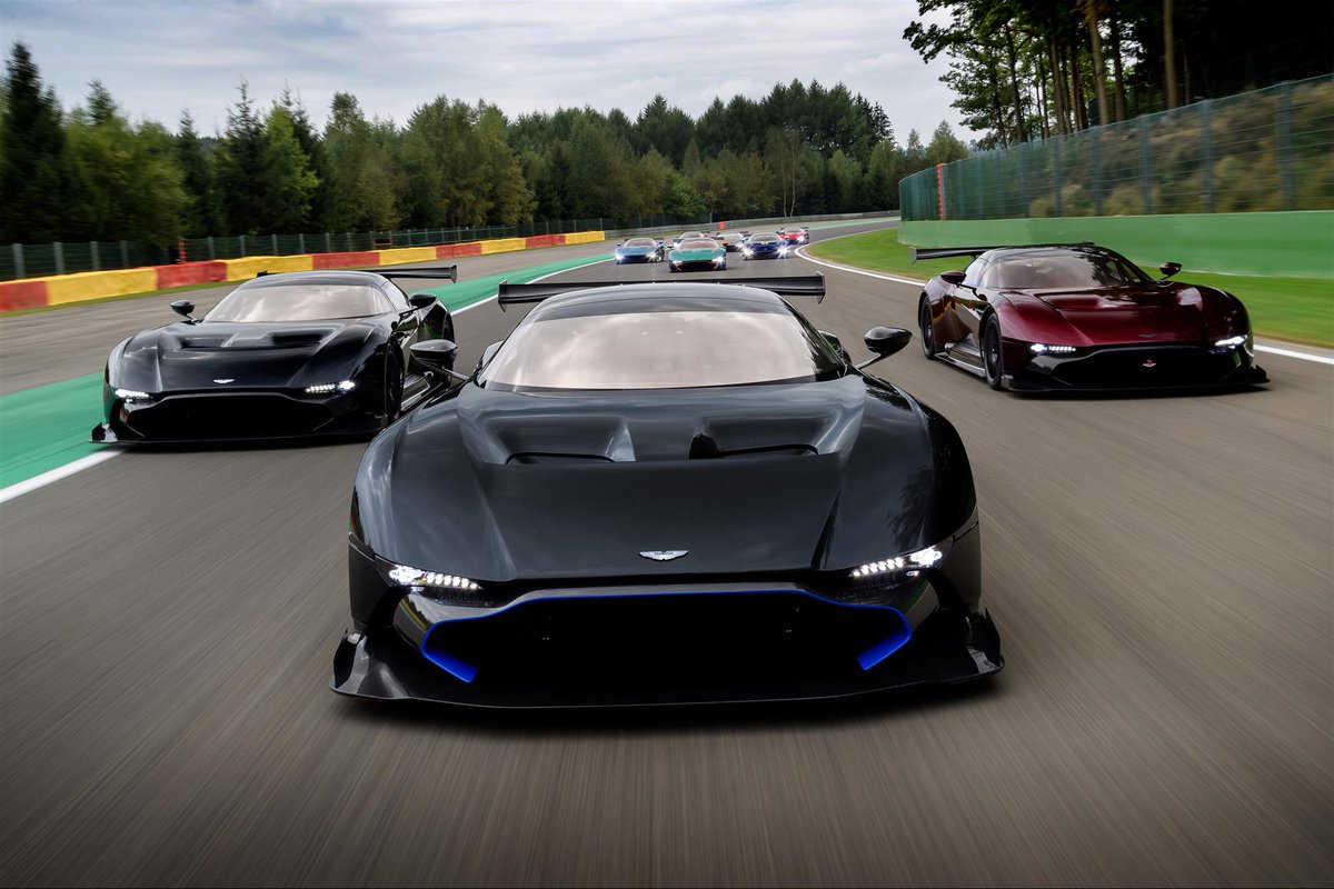 astonmartin's tweet photo. Unleashing nine Aston Martin Vulcans at Spa. NINE! #ASTONishing https://t.co/qgL8hloH4p