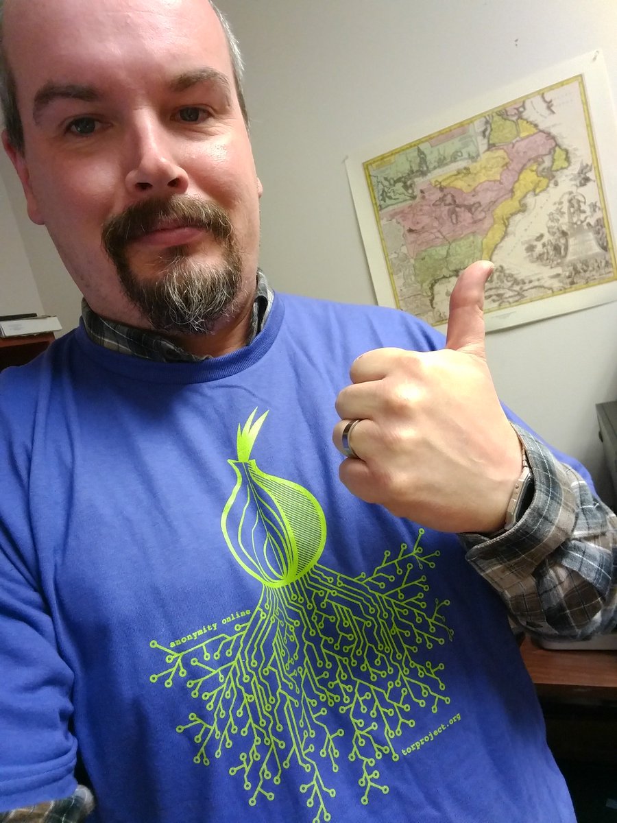 matthelps's tweet photo. @flexlibris @torproject @FIMS_GRC @ubiquity75 got the shirt! #tor #usemoretor #torrelay https://t.co/enanvtJhAJ