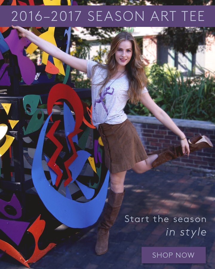 BostonBallet's tweet photo. We are falling in love with our new season art tee! 😍 Modeled by BBII's gorgeous Sage Humphries. Grab yours! https://t.co/PMJcR4xzDG https://t.co/dj1NQvIcXA