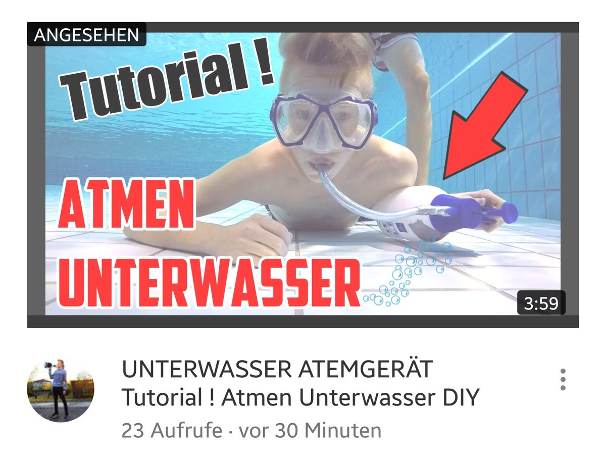 JanEdelmueller's tweet image. NEW VIDEO 🎉👌 
UNTERWASSER ATEMGERÄT Tutorial 🌊
Schaut mal vorbei :)

m.youtube.com/watch?v=-y-VK3…