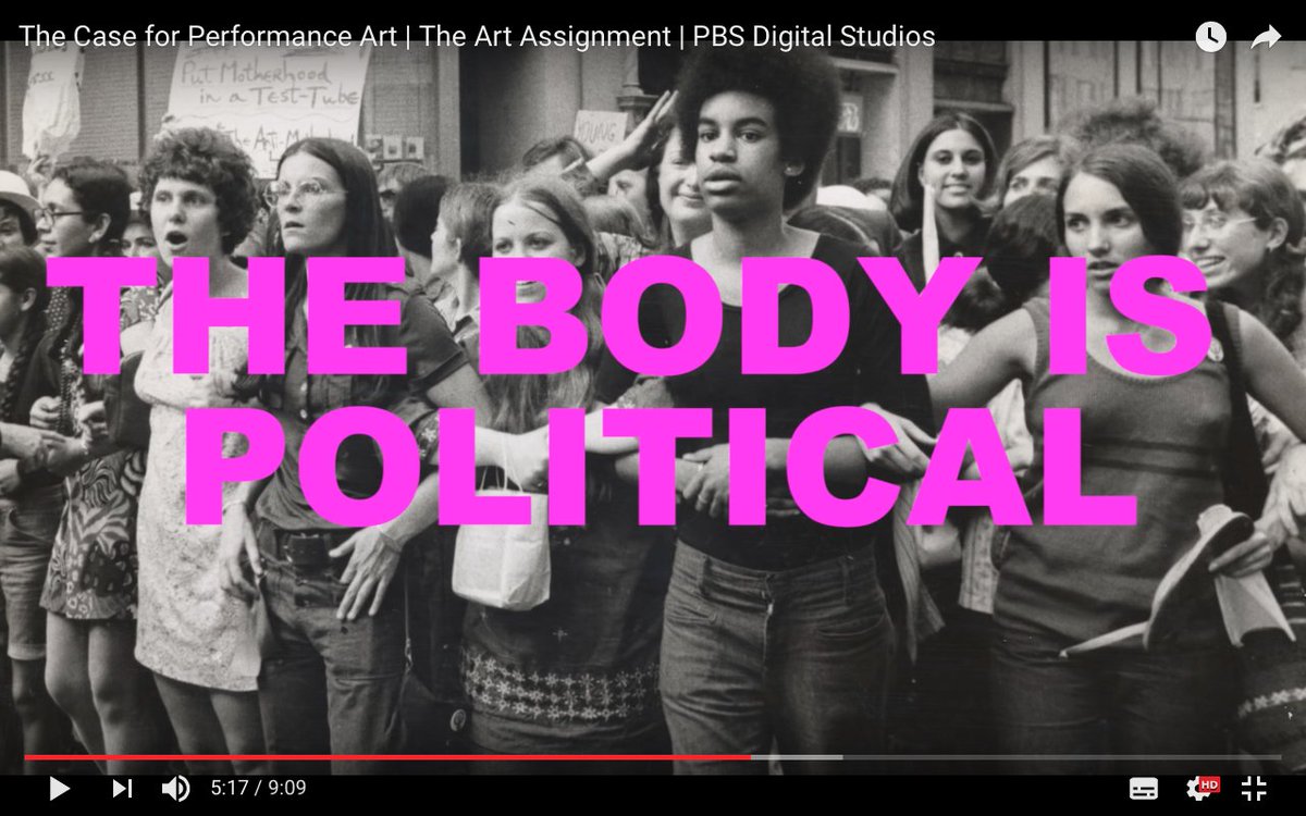We watched 'The Case for Performance Art' at #openstudygroup - the BODY is POLITICAL / EVERY BODY is a SELF
youtube.com/watch?v=EmMTKd…