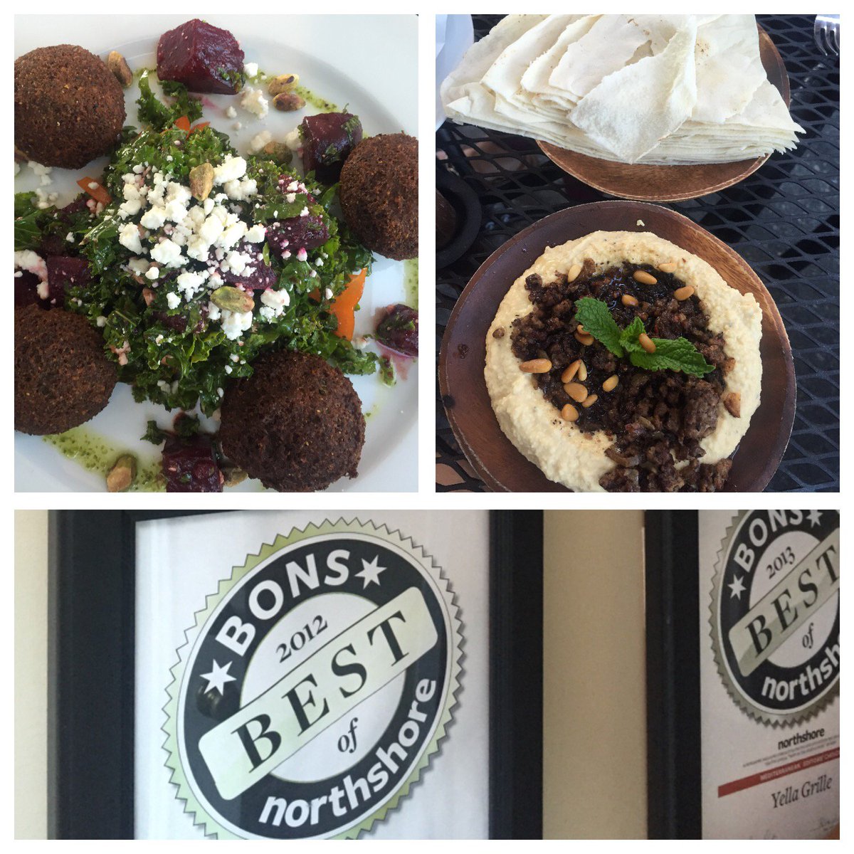 northshoremag's tweet photo. Always happy when we have an #alfresco meal at @yellagrille! #hummus #BONS2016 #BONSWinner https://t.co/O9trkWU4iY