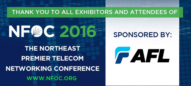 TheNFOC's tweet photo. @AFL was a shining star at the #NFOC2016 Telecom Conference! We sincerely thank them for all of their support this week @TheNFOC. https://t.co/CFit2CnbTg