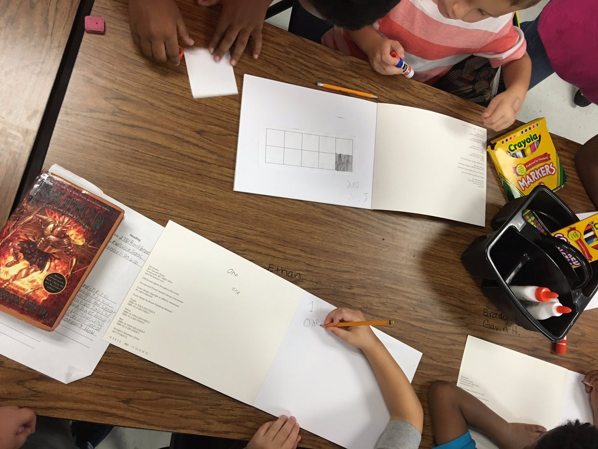 Howard5thGrade's tweet photo. Making number books with our kindergarten buddies https://t.co/2KBv5Mr0VM