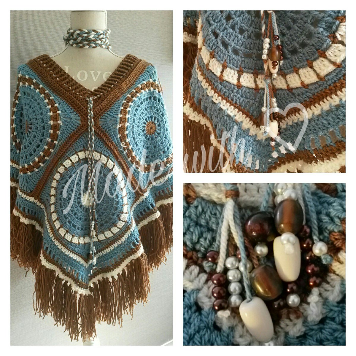 Finished...what do you think? #crochet #haken #yarn #lovingit #handmade #stylecraft #poncho #beads #kraaltjes #kralen