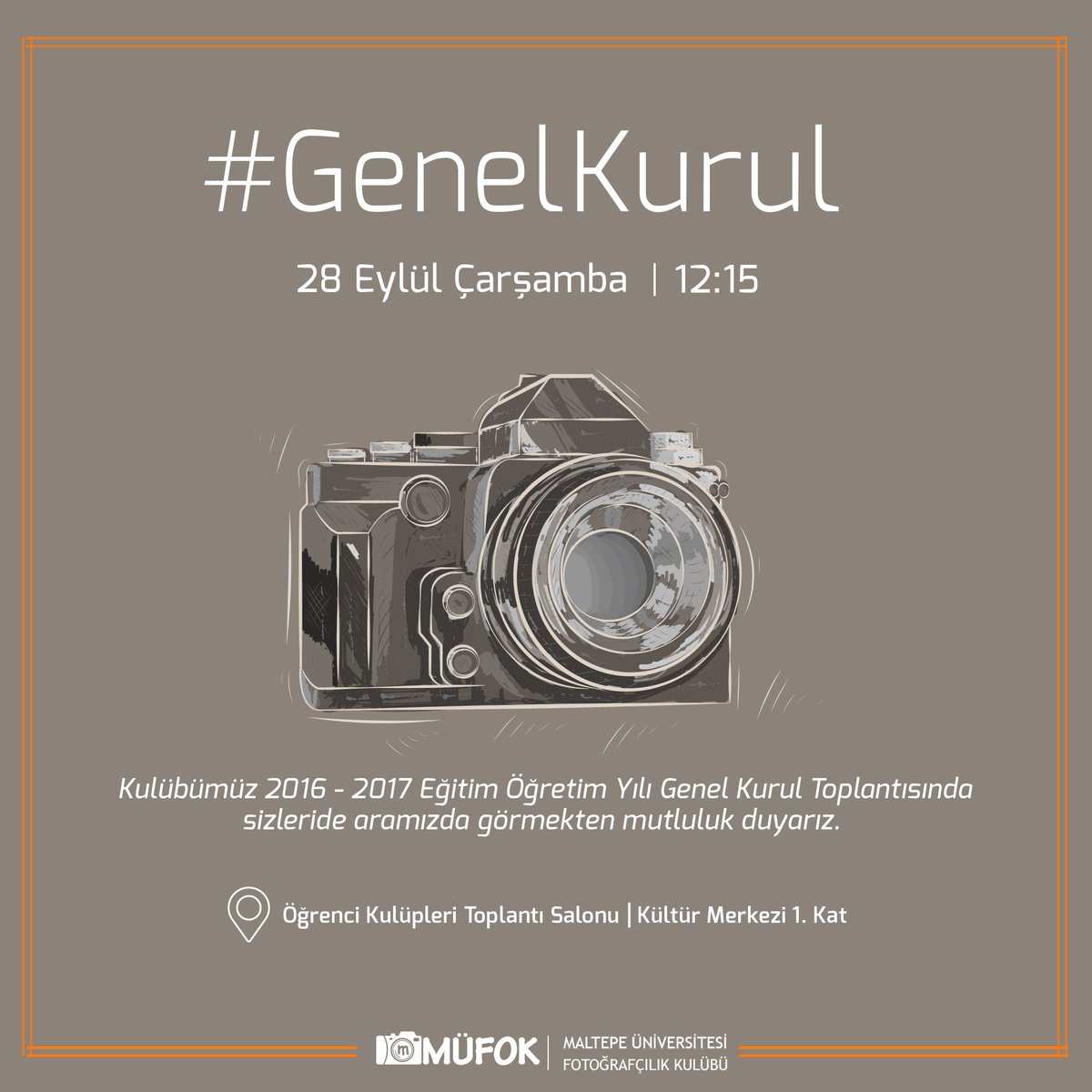 Kulübümüz Genel Kurul Toplantısı 28 Eylül Çarşamba günü gerçekleştirilecektir.