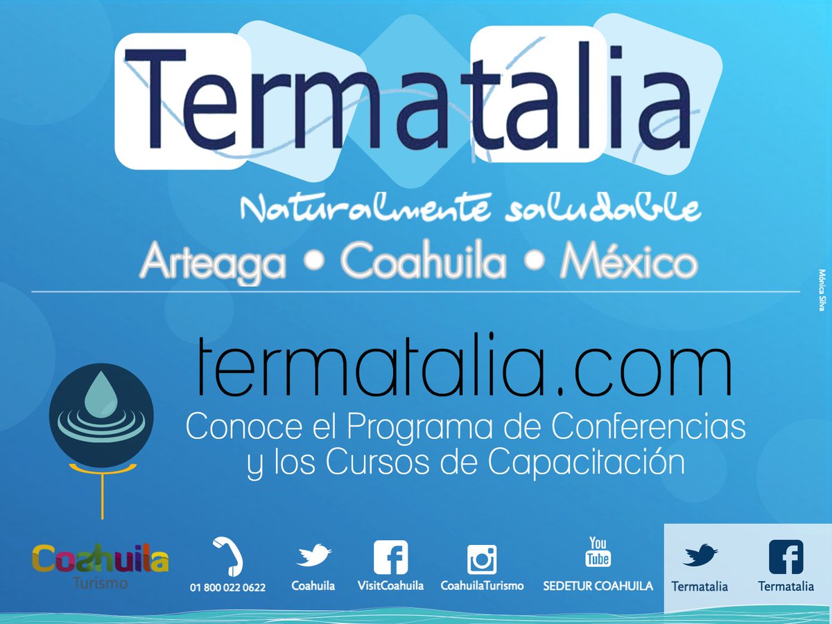 Coahuila's tweet photo. #BuenViernes recuerda que en unos días inicia #Termatalia2016 la 16ª Feria Internacional de Turismo Termal, Salud y Bienestar ¡Te esperamos! https://t.co/EV3pgH3HMB